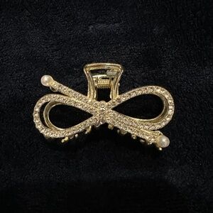 RHINESTONE & GOLD HAIR CLIP CLAW